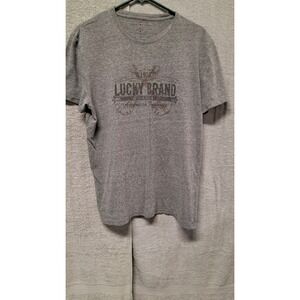 Lucky Brand Mens Gray Graphic Tee Shirt Rooted in Rock n Roll Size Medium